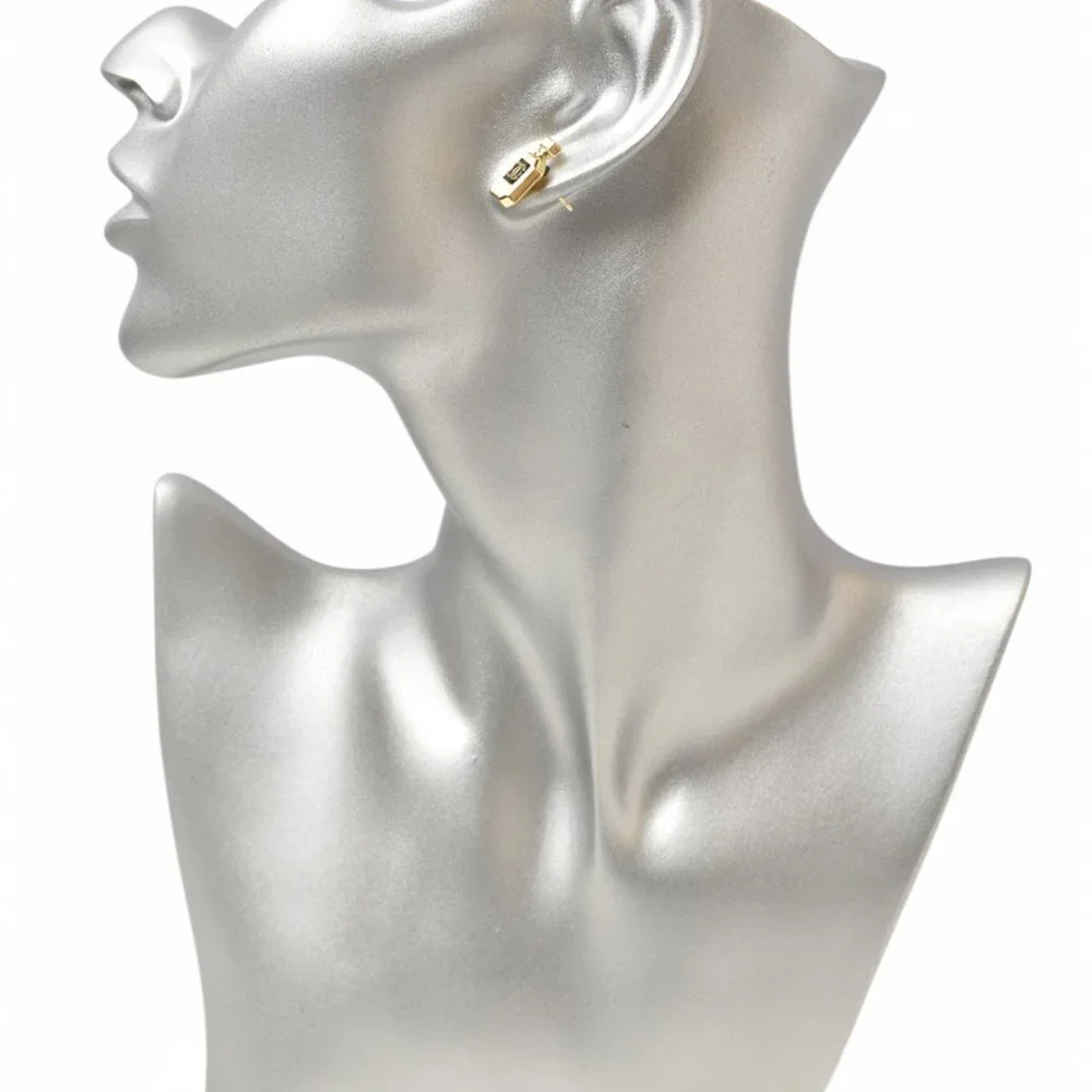 CHANEL Gold Logo Earrings
